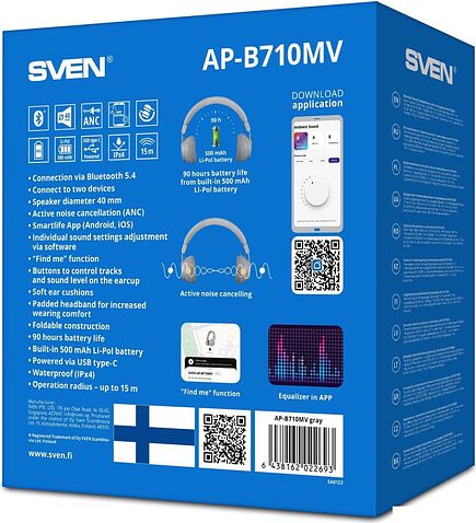 Наушники SVEN AP-B710MV (серый)