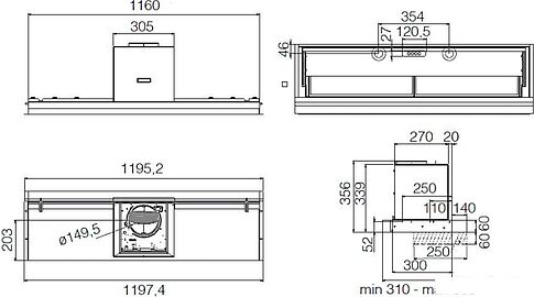 Кухонная вытяжка Elica Lever IX/A/116 PRF0163362