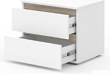 Тумба Кортекс-мебель Бари 60 2ш (белый/белый/дуб сонома)