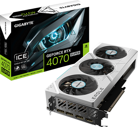 Видеокарта Gigabyte GeForce RTX 4070 Super Eagle OC Ice 12G GV-N407SEAGLEOC ICE-12GD