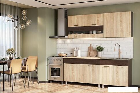 Готовая кухня Mio Tesoro Босфор 2.0 (дуб венге/дуб сонома)