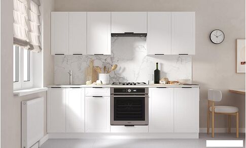 Готовая кухня Mio Tesoro Корнелия Ода-плюс 2.4 (белый/мрамор итальянский)