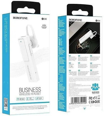 Bluetooth гарнитура Borofone BC30 (белый)