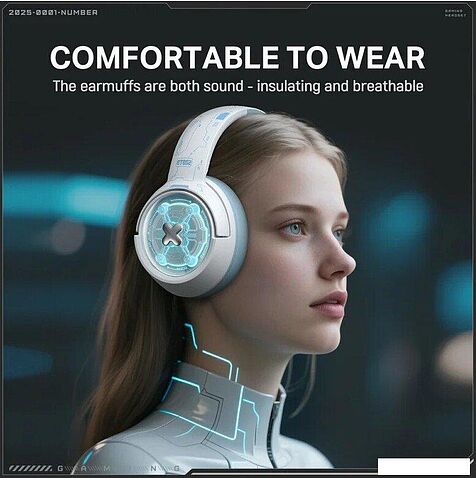 Наушники Onikuma GT802 (белый/голубой)