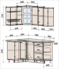 Угловая кухня Интерлиния Мила Деко 1.2x1.6 (белый/кастилло темный)