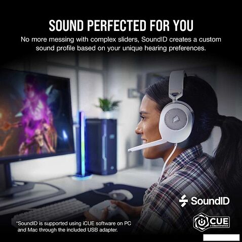 Наушники Corsair HS65 Surround (белый)