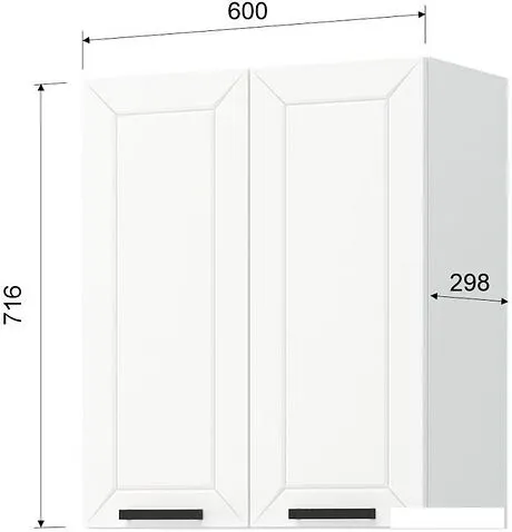 Шкаф навесной Mio Tesoro Альфа ШВ 600 (белый/холст белый)