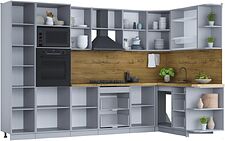 Готовая кухня Интерлиния Мила Шато 1.68x3.2 ВТ правая (белый/белый/кастилло темный)