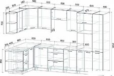 Готовая кухня Интерлиния Мила Лайт 1.68x3.2 левая (серебро/дуб веллингтон/белый гранит) Готовая кухня Интерлиния Мила Лайт 1.68x3.2 левая (серебро/дуб веллингтон/белый гранит)