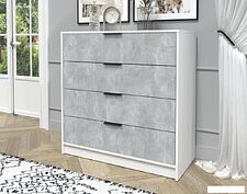 Комод Интерлиния Концепт КТ-К100 (бетон/белый платинум)