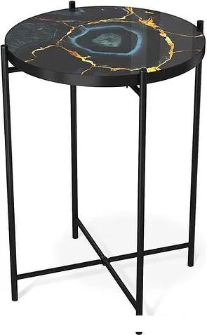 Журнальный столик Sheffilton SHT-CT8-3 (титановый кварц/черный муар)