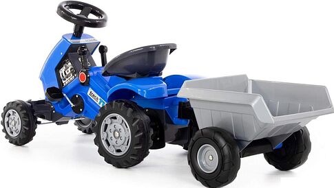 Педальная машинка Полесье Каталка-трактор с педалями Turbo-2 с полуприцепом 84651