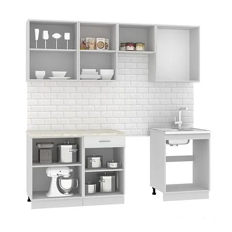 Готовая кухня Mio Tesoro Экстра-лайт 2.2 (белый/королевский опал)