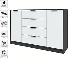 Тумба Интерлиния Концепт КТ-Т160 (белый платинум/антрацит)