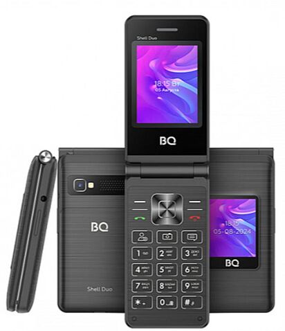 Кнопочный телефон BQ BQ-2412 Shell Duo (черный)