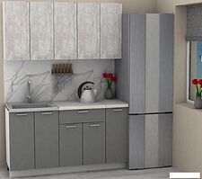 Готовая кухня ЭлиГард Lion 1.5 (ледяное дерево/дымчатый алмаз/королевский опал) Готовая кухня ЭлиГард Lion 1.5 (ледяное дерево/дымчатый алмаз/королевский опал)