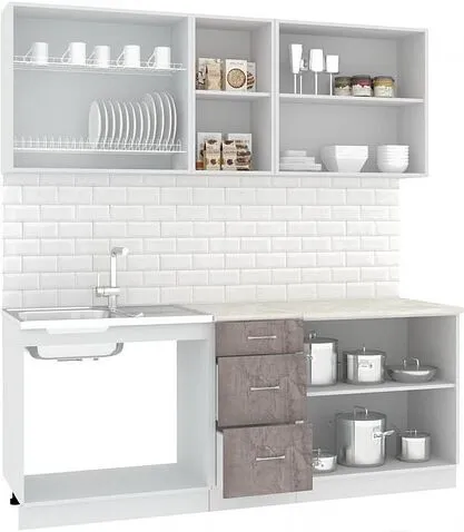 Кухня Кортекс-мебель Корнелия Лира 2.0м (капучино/оникс/мадрид)