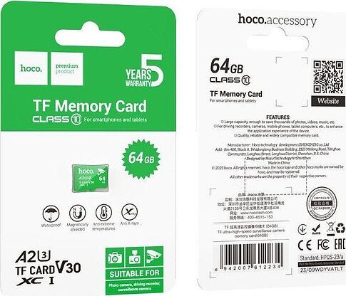 Карта памяти Hoco TF UHS-I Memory Card Class 10 64GB