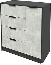 Тумба Интерлиния Концепт КТ-Т90 (бетон лайт/антрацит)