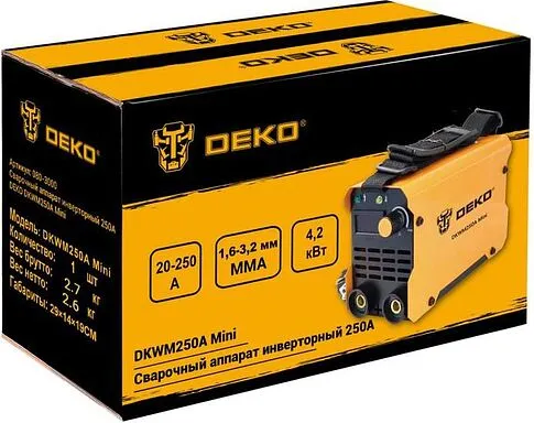 Сварочный инвертор Deko DKWM250A Mini 080-3000