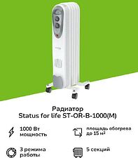 Масляный радиатор Status For Life ST-OR-B-1000(M)