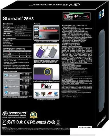 Внешний накопитель Transcend StoreJet 25H3P 2TB (TS2TSJ25H3P)