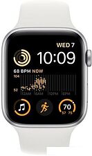 Умные часы Apple Watch SE 2 44 мм (алюминиевый корпус, серебристый/белый, спортивный силиконовый ремешок) Умные часы Apple Watch SE 2 44 мм (алюминиевый корпус, серебристый/белый, спортивный силиконовый ремешок)