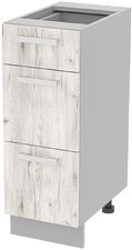 Шкаф напольный Интерлиния Компо НШ30рш3 1м+2б (дуб белый)