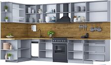 Готовая кухня Интерлиния Мила Шато 1.7x3.5 левая (пепел/пепел/опал светлый) Готовая кухня Интерлиния Мила Шато 1.7x3.5 левая (пепел/пепел/опал светлый)