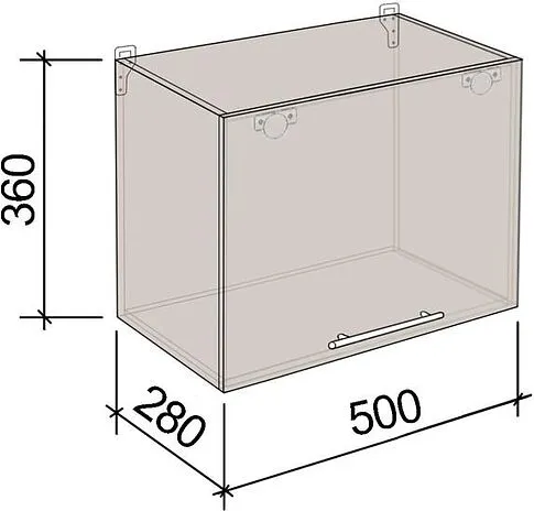 Шкаф навесной Артём-Мебель 500мм СН-114.57 (ДСП бетон спаркс лайт)