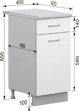 Шкаф напольный Кортекс-мебель Корнелия Лира НШ40р1ш (орех элия/мадрид)