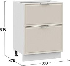 Шкаф напольный Трия Белладжио 1Н6Я2 (белый/софт панакота) Шкаф напольный Трия Белладжио 1Н6Я2 (белый/софт панакота)