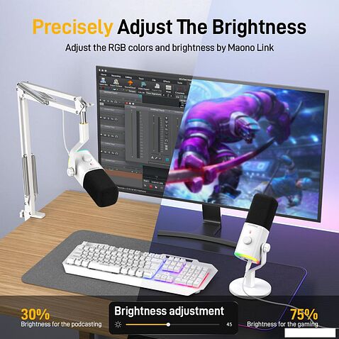 Проводной микрофон Maono PD100X (белый)