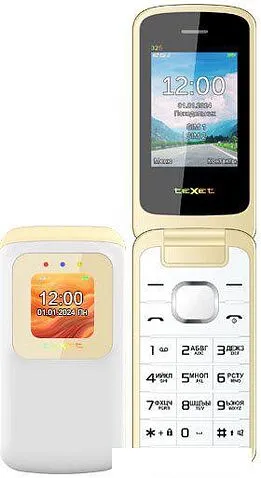 Кнопочный телефон TeXet TM-325 (молочный белый)