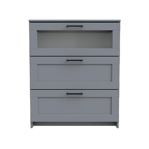 Комод Mio Tesoro Нави 3 ящика 2.15.02.020.4 (серый, со стеклом)
