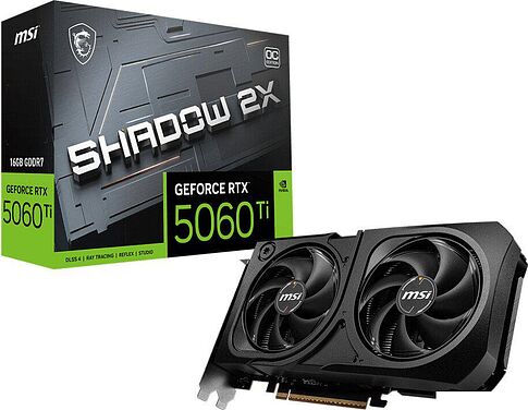 Видеокарта MSI GeForce RTX 5060 Ti 16G Shadow 2X OC Plus