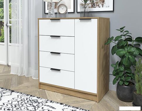 Тумба Интерлиния Концепт КТ-Т90 (белый платинум/дуб золотой)