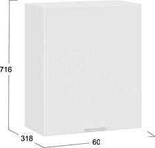 Шкаф навесной Трия Габриэлла 1В6 с одной дверью (белый/сноу)