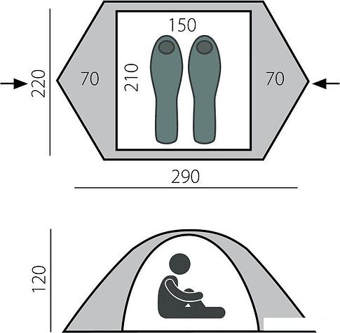 Кемпинговая палатка BTrace Rest (зеленый/серый)
