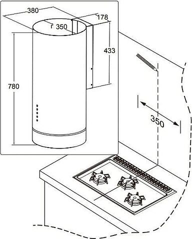 Кухонная вытяжка Meferi TUBE35IX Comfort