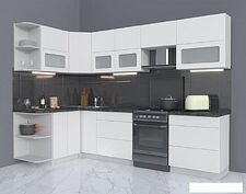 Готовая кухня Интерлиния Мила Матте 1.5x2.9 Б правая (белый-белый-кастилло темный) Готовая кухня Интерлиния Мила Матте 1.5x2.9 Б правая (белый-белый-кастилло темный)