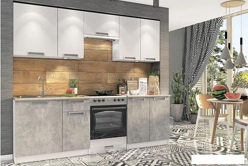 Готовая кухня Stolline Денвер СТЛ.385.00 (белый/бетон)