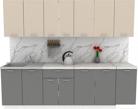 Готовая кухня ЭлиГард Lion 2.6 (персидский жемчуг/дымчатый алмаз/королевский опал)