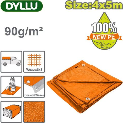Тент Dyllu DTTQ1945 4х5 м 90 г/м2 (оранжевый)
