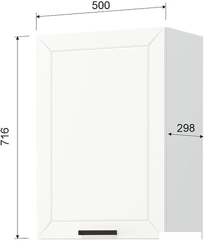 Шкаф навесной Mio Tesoro Альфа ШВ 500 (белый/холст белый)