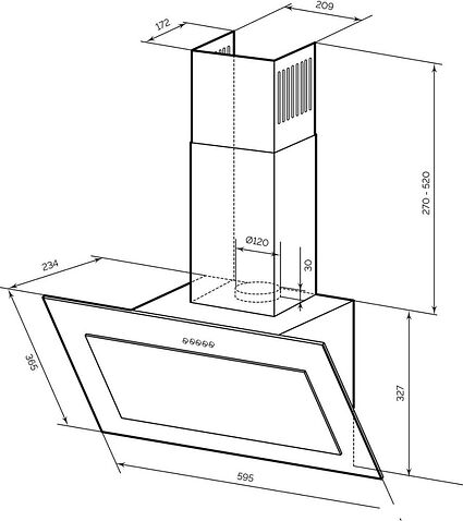 Кухонная вытяжка LEX Mio GS 600 (серый)