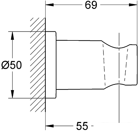 Держатель душевой лейки Grohe Rainshower 27074GN0 (холодный рассвет, матовый)