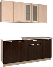 Готовая кухня Интерлиния Мила 18 (дуб молочный/дуб венге)