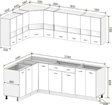 Угловая кухня Кортекс-мебель Корнелия Экстра 1.5x2.2 без столешницы (дуб сонома)
