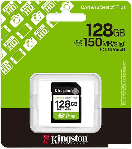 Карта памяти Kingston Canvas Select Plus SDXC 128GB SDS3/128GB